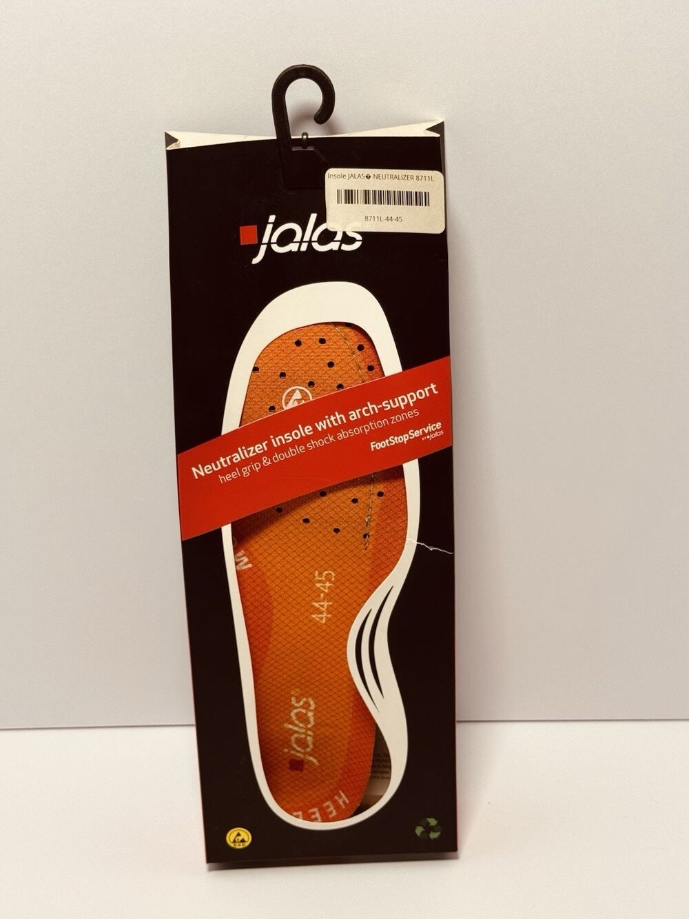 Jalas Foot Stop Service Neutralizer Insole With Arch Support Size 44-45 Orange